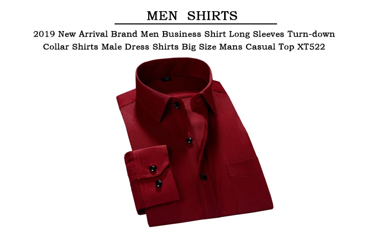 Новое поступление, брендовая мужская деловая рубашка с длинным рукавом, рубашки с отложным воротником, мужские рубашки, большие размеры, мужские повседневные рубашки XT522