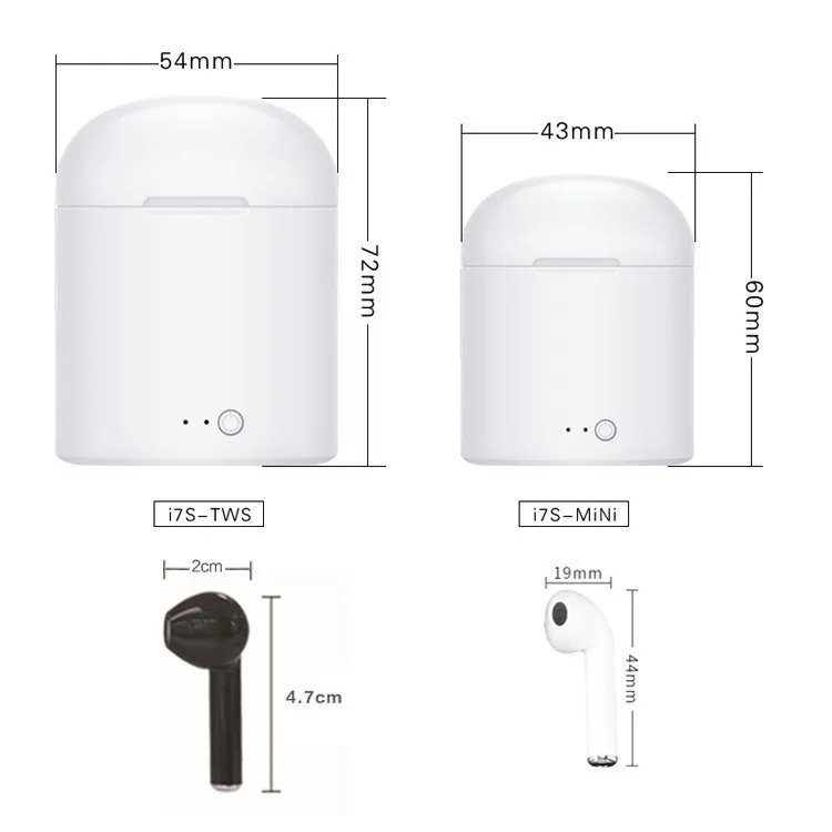 I7 mini i7s TWS беспроводные bluetooth-наушники с зарядным устройством для iPhone 7 8 X для samsung S8 S9 Note 7 8 9 Xiaomi Redmi