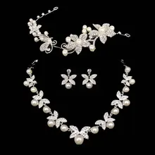 Воды Linger ожерелье серьги из трех частей свадебные аксессуары для волос для свадьбы аксессуары оптом корейские ювелирные изделия