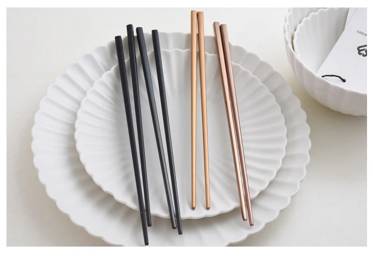 5 пар нержавеющей стали анти-прокатки роскошные квадратные корейские полые палочки для еды Фортуна палочки для еды посуда