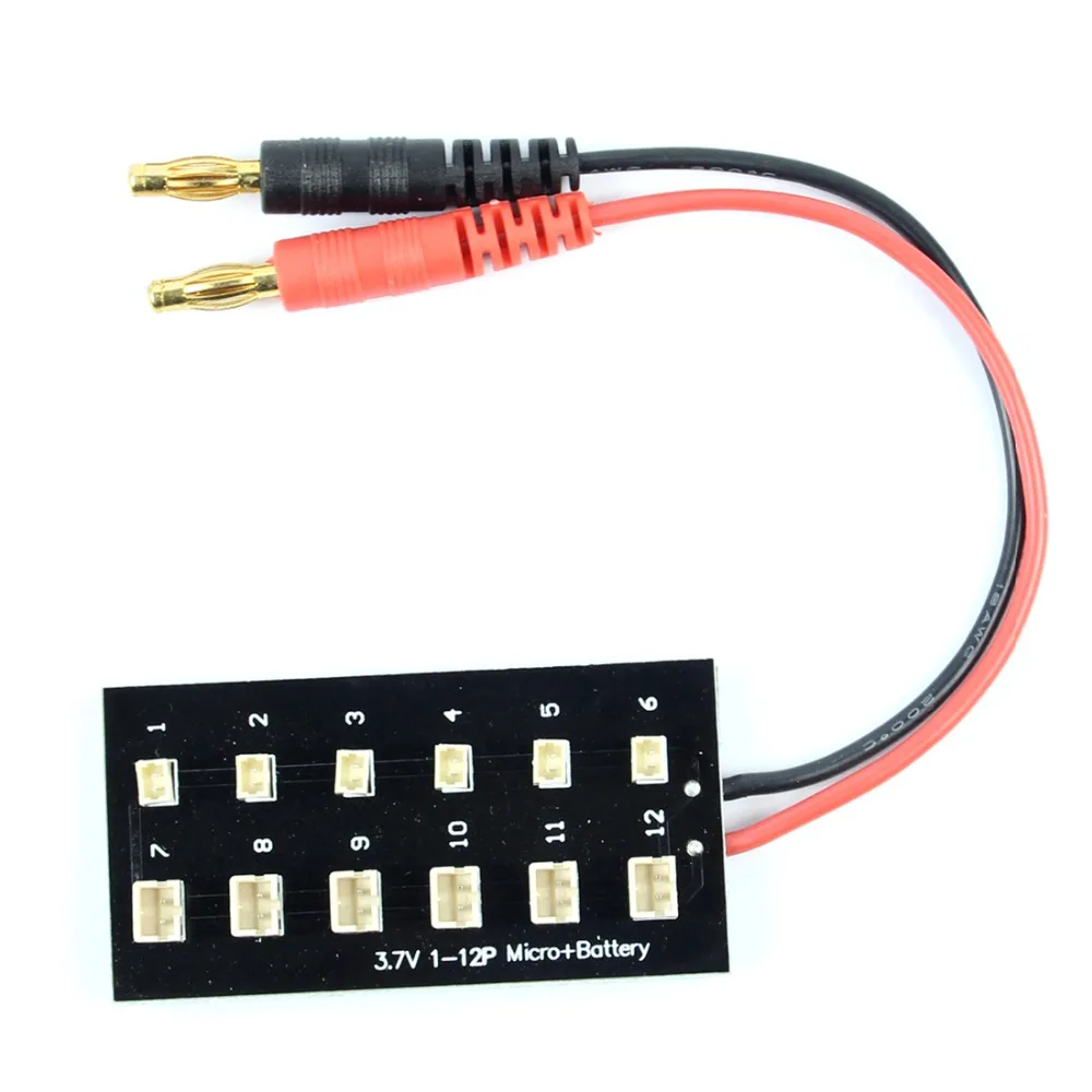 

1 To 12 Cells Parallel Charge Board For 3.7V E-Flite MCP X Walkera RC helicopter Lipo battery AKKU