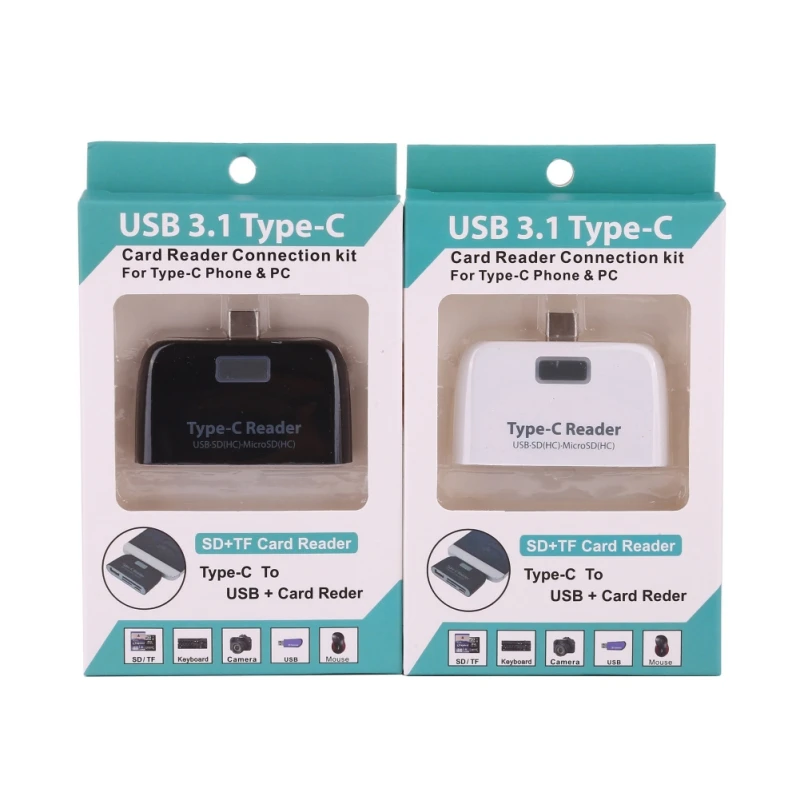 Card Reader 3 в 1 USB 3,1 Тип-C USB-C TF Micro OTG Картридер для Macbook телефоны планшет