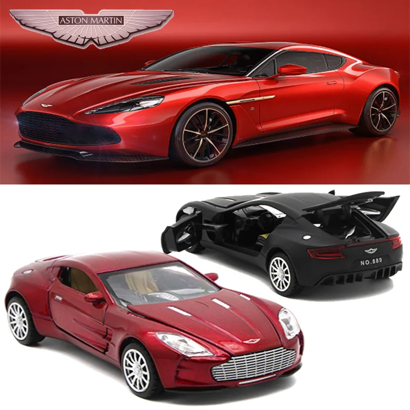 Aston Martin One-77 металлические игрушечные машинки, модель 1/32 литья под давлением, детский подарок с функцией оттягивания/музыка/светильник/открываемая дверь