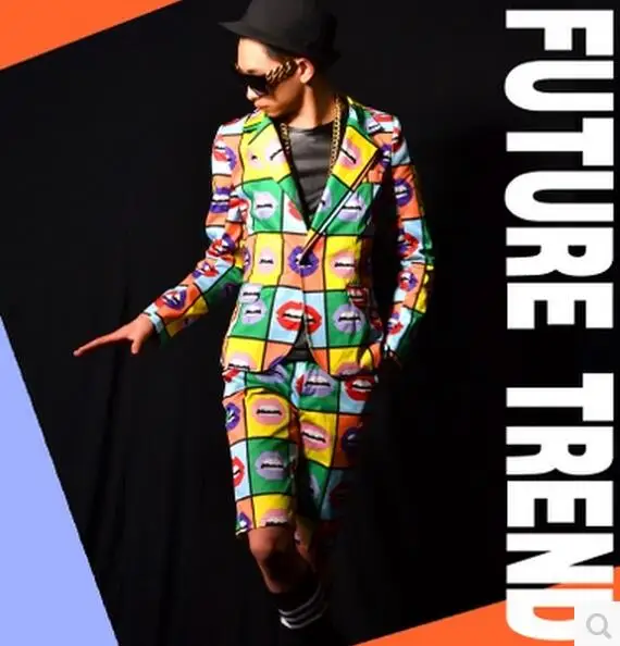 S 5XL! Новинка 2017 мужская одежда bigbang облегающий костюм певицы DS DJ с современными
