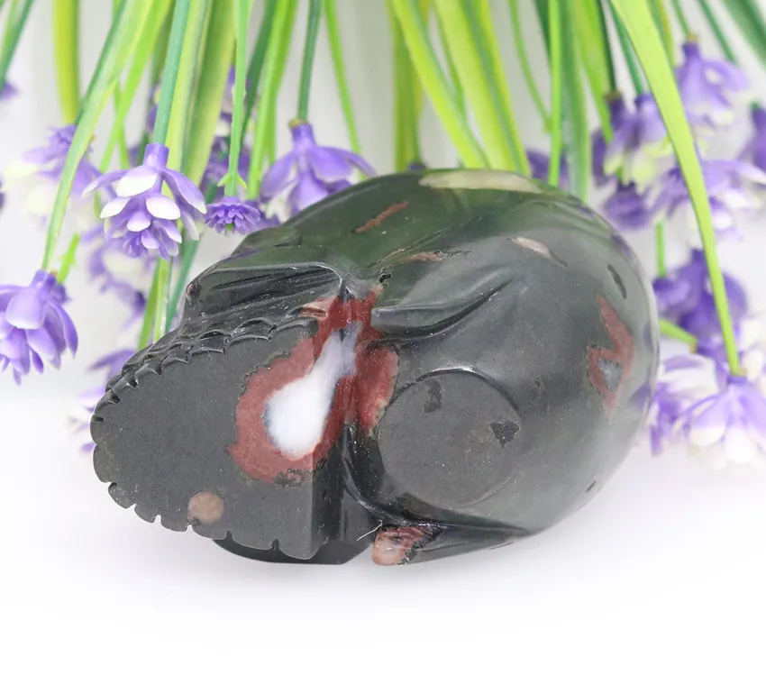 2,9" бокал-Лотос камень ручной резной Череп Кристалл реалистичные кристалл исцеления меблировки фигурка TC78