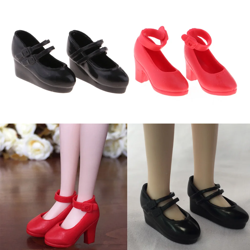 1/6 BJD Dolls High Heels Plastic Sandals for Blythe Clothes Dress up Accessory Girl Gifts