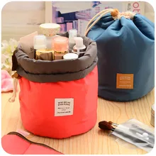 New Women bag storage cosmetic bagof cylinder storage bag wash bag waterproof drawstring multi-function travel digital handbags