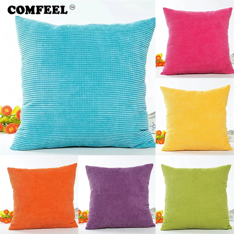 COMFEEL Solid Color Simplicity Cushion Cover Livingroom Sofa Pillow Covers Square Decoration Soft Cotton Seat Pillowcase | Дом и сад
