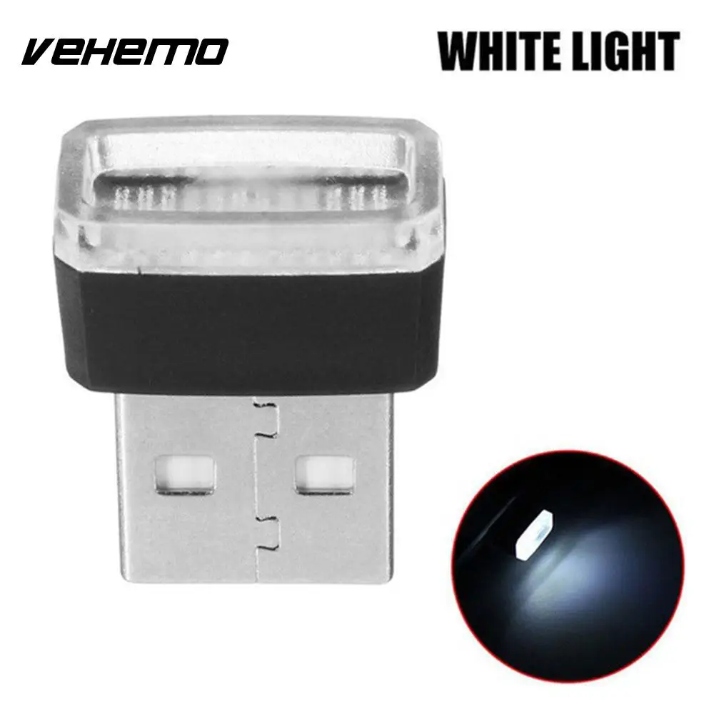 Vehemo Волшебные светодиодные фонарики атмосферный Свет Usb светодиодный свет автомобильное освещение беспроводной мини банк питания - Испускаемый цвет: white