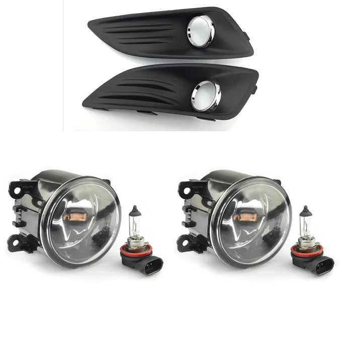 

Clear Fog Driving Lights Light Lamps & Grille Covers Kits For Ford Fiesta 2013-2015