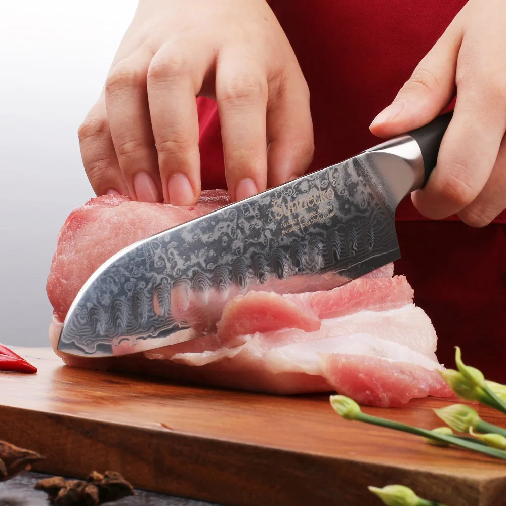 2018 нож SUNNECKO Дамаск VG10 сталь 7 &quotSantoku японский острый кухонные ножи G10 Ручка