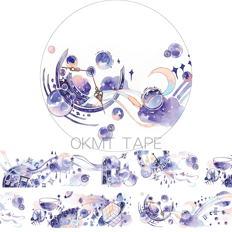 

1 PC Purple Time Masking Tape Deco Noel Washitape Decorative Paper