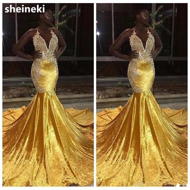 2019-elegant-yellow-velvet-long-mermaid-prom (1)