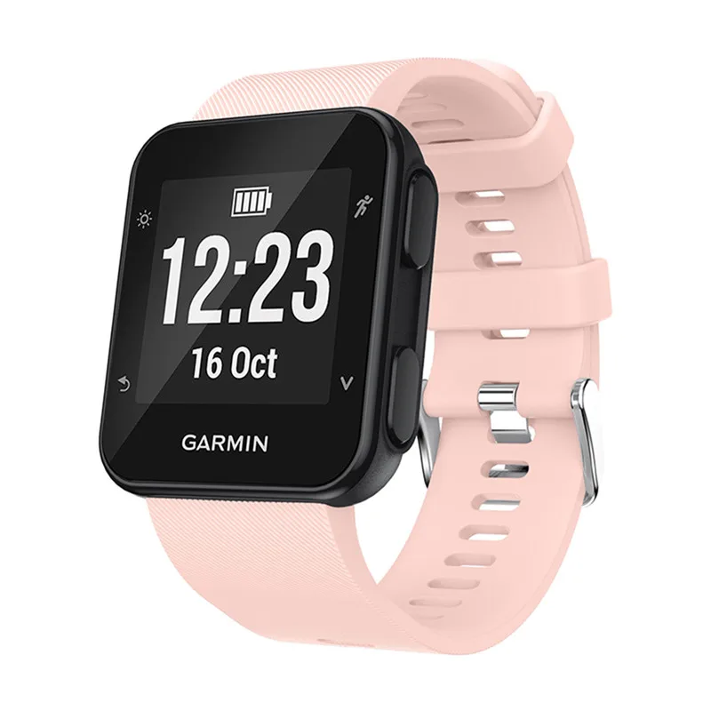 Силиконовый ремешок, сменный ремешок для часов, быстросъемный ремешок на запястье, браслет для Garmin Forerunner 35 smart Watch band - Цвет: Розовый