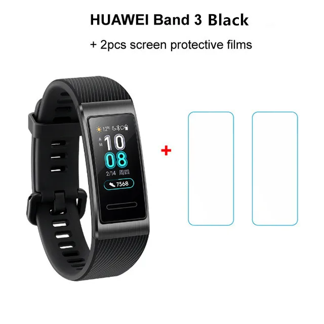 huawei Band 3/3 Pro, смарт-браслет, gps, металлическая рамка, Amoled, цветной сенсорный экран, датчик сердечного ритма, трекер сна - Цвет: 3 black n 2 films