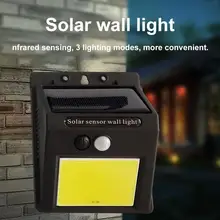 Солнечная COB энергосберегающая наружная садовая дворовая светодиодный настенный светильник на солнечной батарее 35COB дворовая вилла человеческая высокочастотная настенная лампа