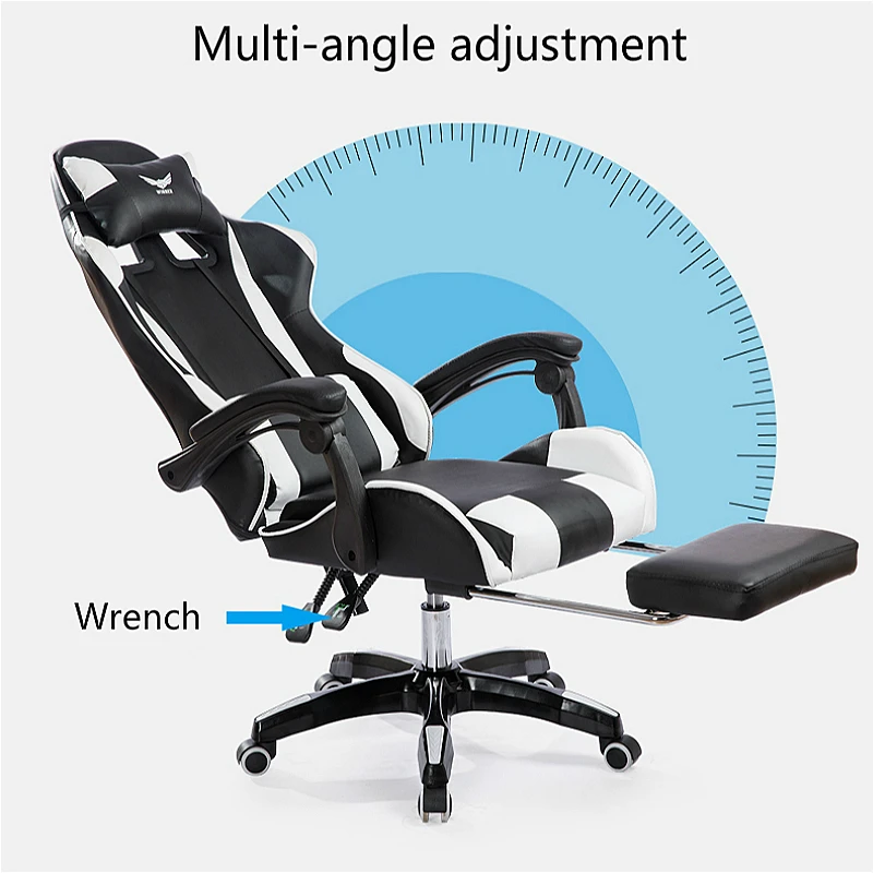  Reclining Office Chair with Footrest Lifted Rotated E-sports Gaming Chair Household Multi-function 