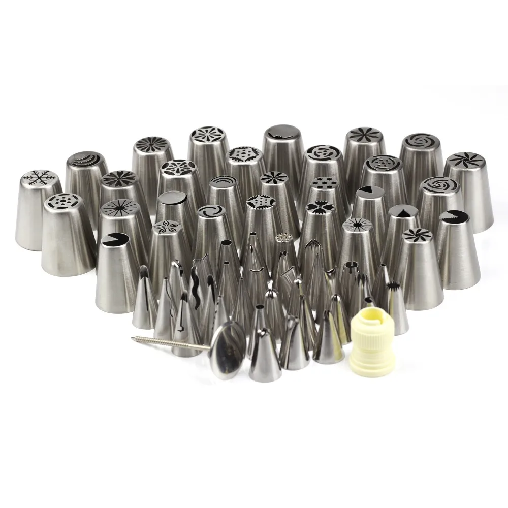 65PCS/ SET Shape Cream Stainless Steel Icing Piping Nozzles Pastry Tips