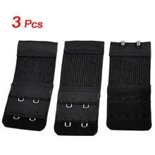 3 шт. женский 2x2 крючок и лента для глаз эластичный удлинитель для бюстгальтера черный