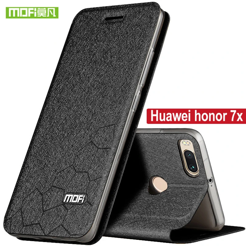Huawei Honor 7X cubierta de la caja del cuero flip de lujo de capas Mofi original Huawei Honor7X caso 360 protectect anti-knock fundas