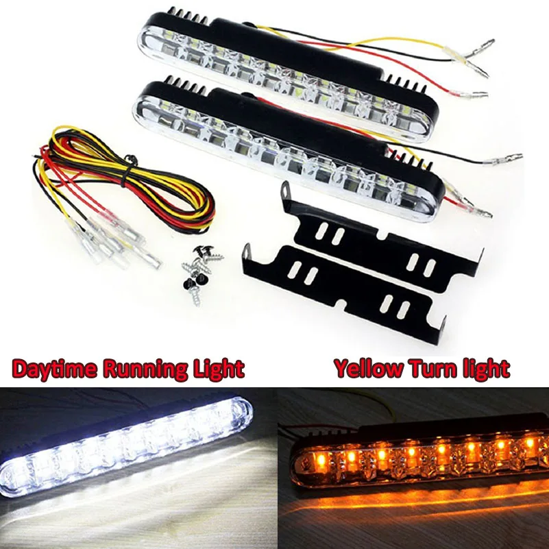 LED Daytime Running Light Universal Car Turn Singal Driving Lamp IP64