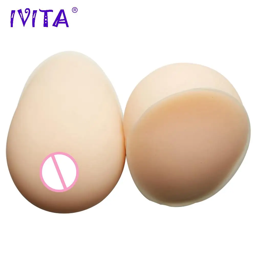

IVITA 800g White Silicone Breast Forms Fake Boobs Prosthesis Enhancer Super Soft Lifelike Mastectomy For Crossdresser Drag-Queen