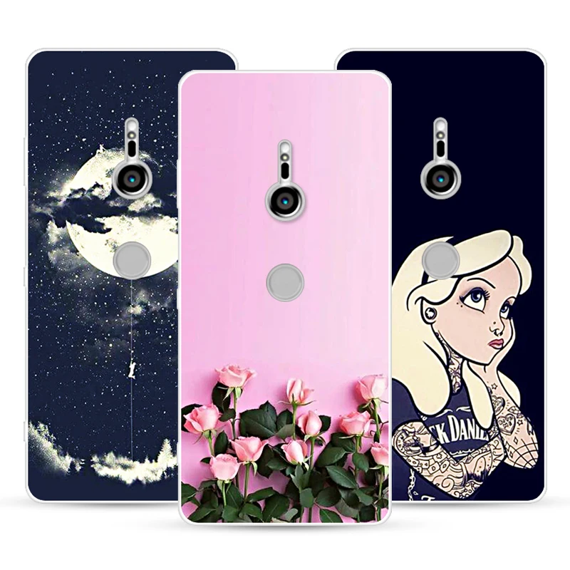 

Case For Sony Xperia XZ1 XZ2 Compact Premium XZ3 Transparent Printing Drawing Silicone Phone Case Cover For Sony XZ1 XZ2 XZ3