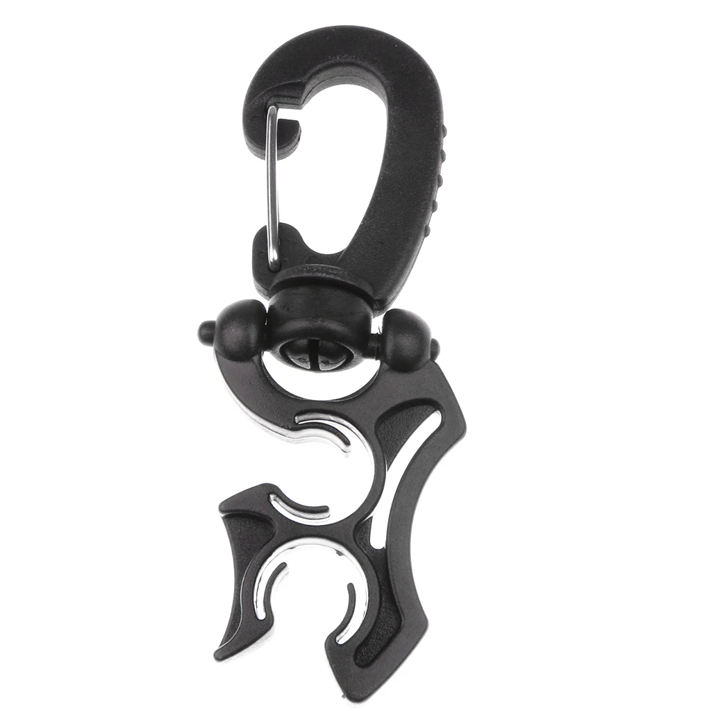 Silicone Double BCD Hose Protector Holder Outdoor Scuba Diving With Rotates & Folds Clip Buckle Hook Equipment 3.9x1.4 inch