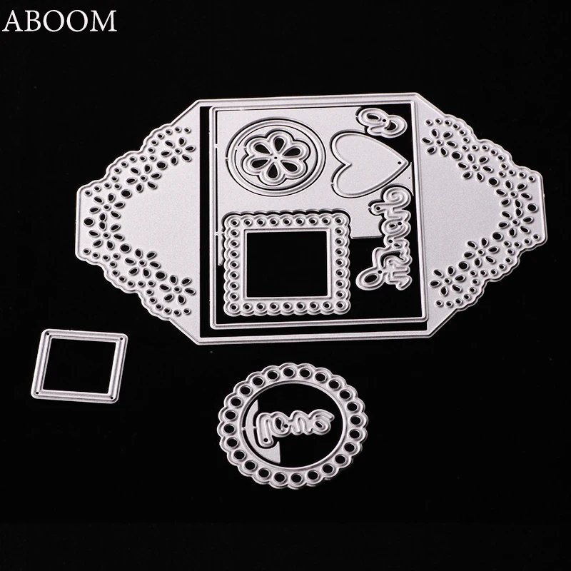 

ABOOM New Envelope Pattern Carbon Steel Love Frame Die Cutting Embossing Folder Die Cut Lace Die Cut Machine For Carding Making