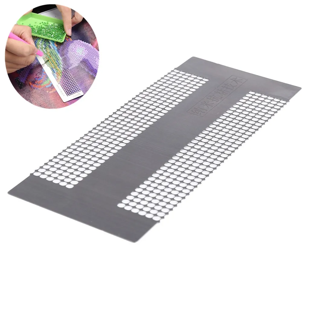 

Stainless Steel Diamond Painting Ruler Rhinestone Anti-stick for DIY Diamond Painting Accessory Sewing Embroidery Patchwork Set