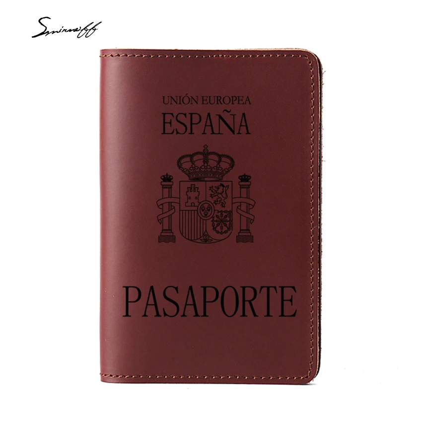 Custom Engraved Spain national emblem Passport Holder Multi Card Travel