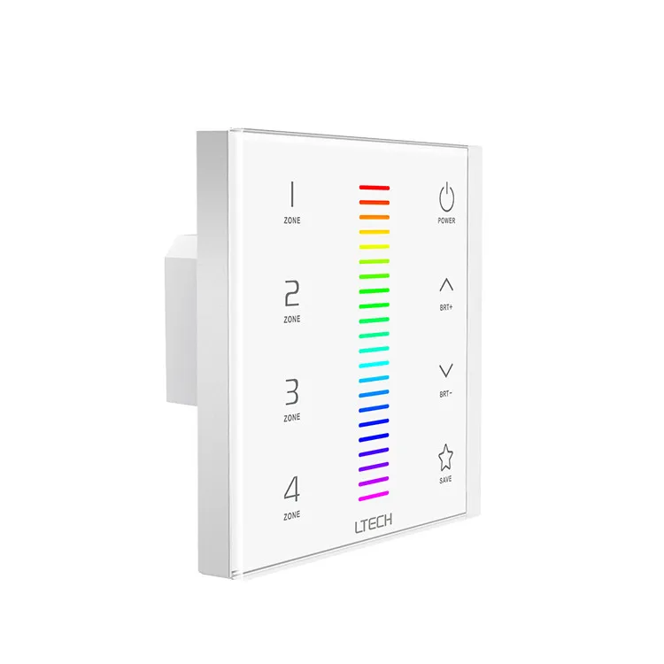 

EX7 ;LTECH RGB European-style touch panel;100~240Vac input; RF 2.4GHz, DMX512 Output Signal
