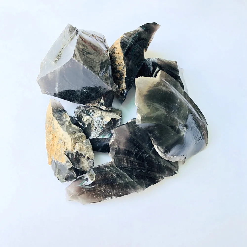 1 шт. шероховатый сырой черный Радужный обсидиан необработанный Натуральный Необработанный камень, приблизительно 30-45 мм