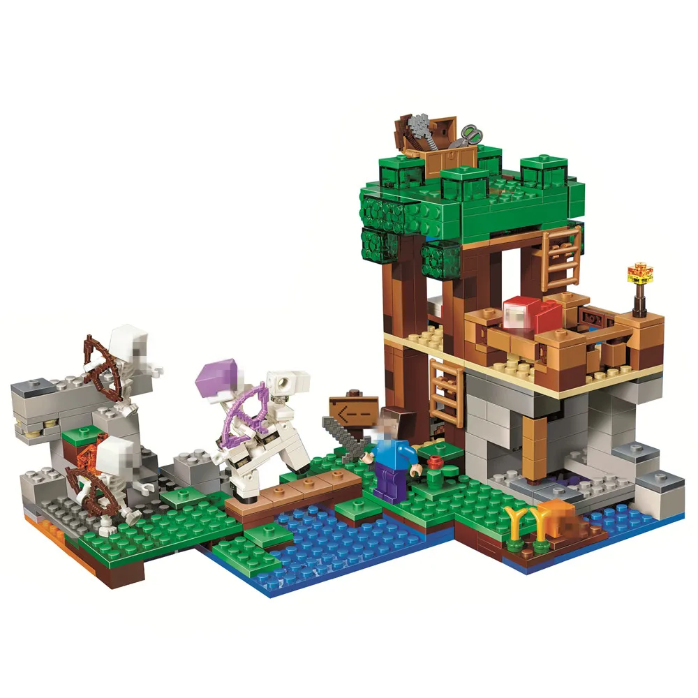 

BELA The Skeleton Attack Building Blocks Sets Bricks Kits My worlds Movie Model Kids Minecrafted Toys Gift Compatible Legoe