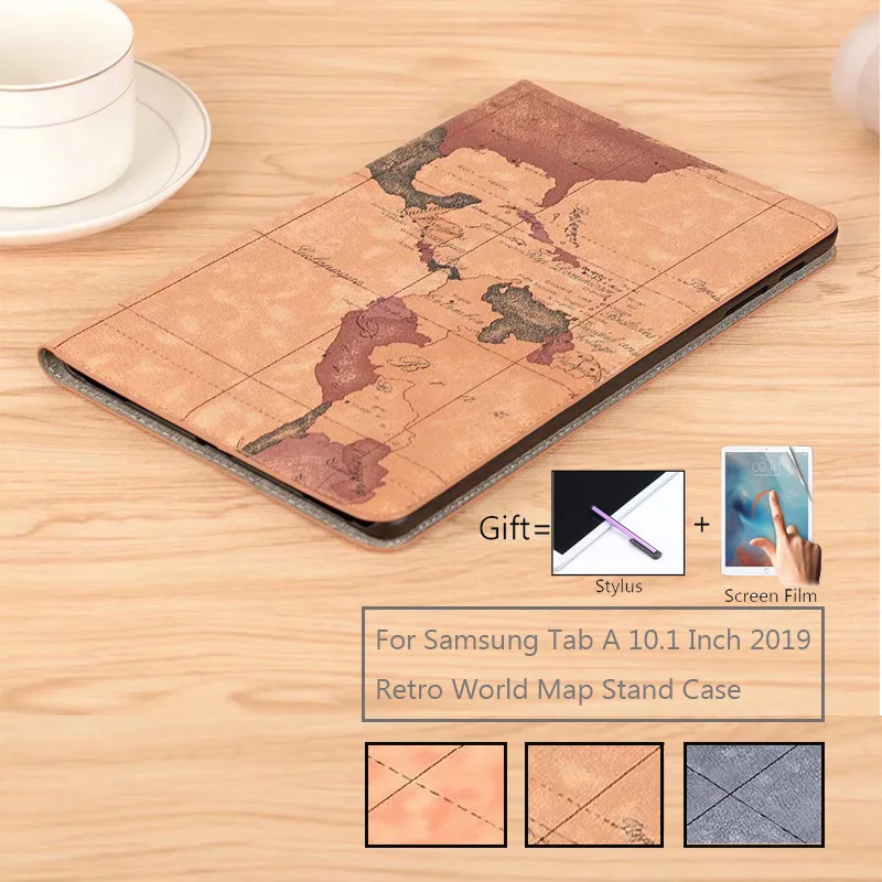 

World Map Flip Stand Leather Magnet Funda Capa Shell Cover Capa Case For Samsung Galaxy Tab A 10.1 Inch 2019 T515 T510 SM-T515