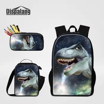 

Animal Backpack for Teenager Girls Boys Jurassic Dinosaur Prints 3pcs/set Fashion School Bag Kids Pencil Bag Lunch Box Schoolbag