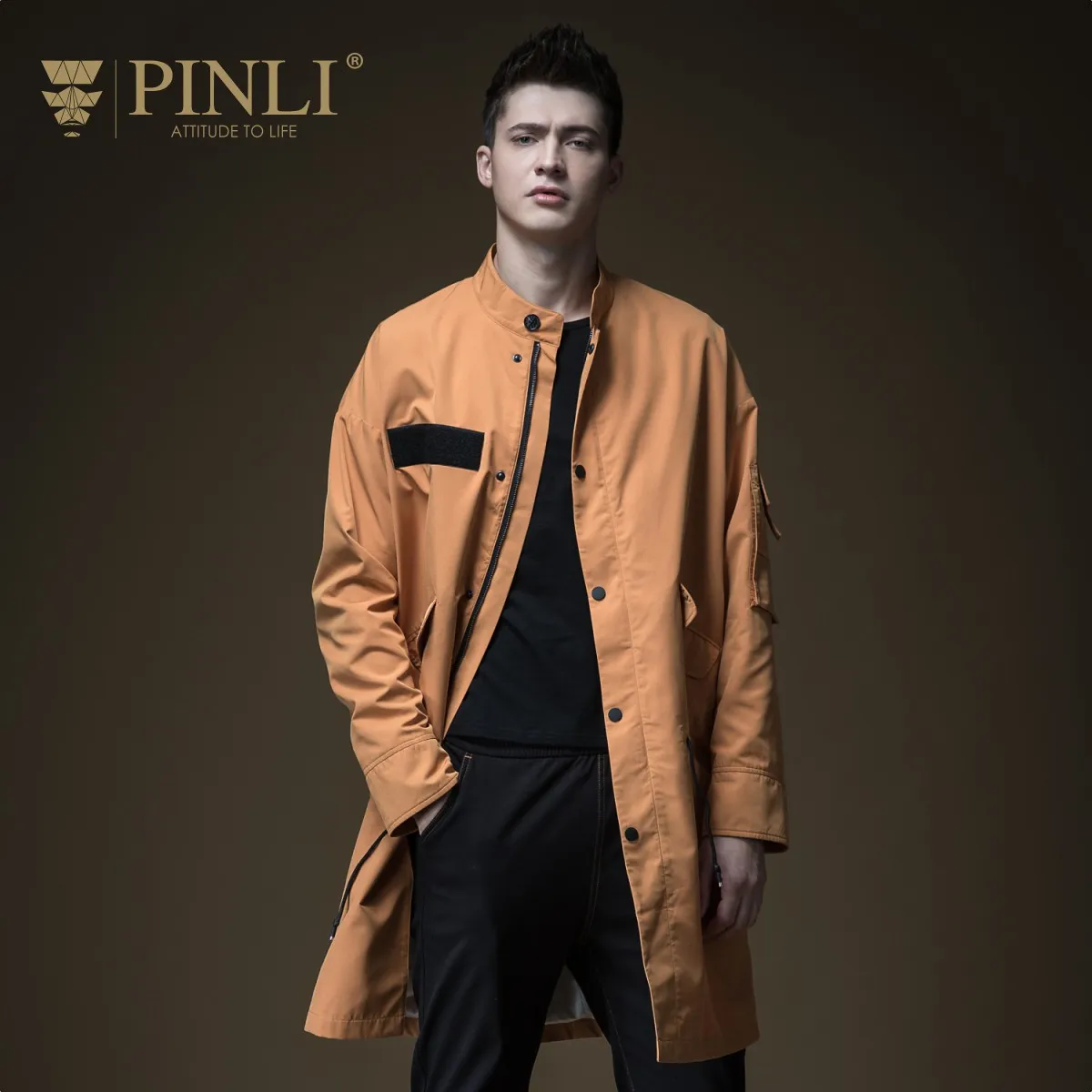 

2018 Mens Overcoat Windbreaker Pinli Spring Hot New Men's Wear Medium And Long Collar Leisure Windswear Jacket Men B191103057