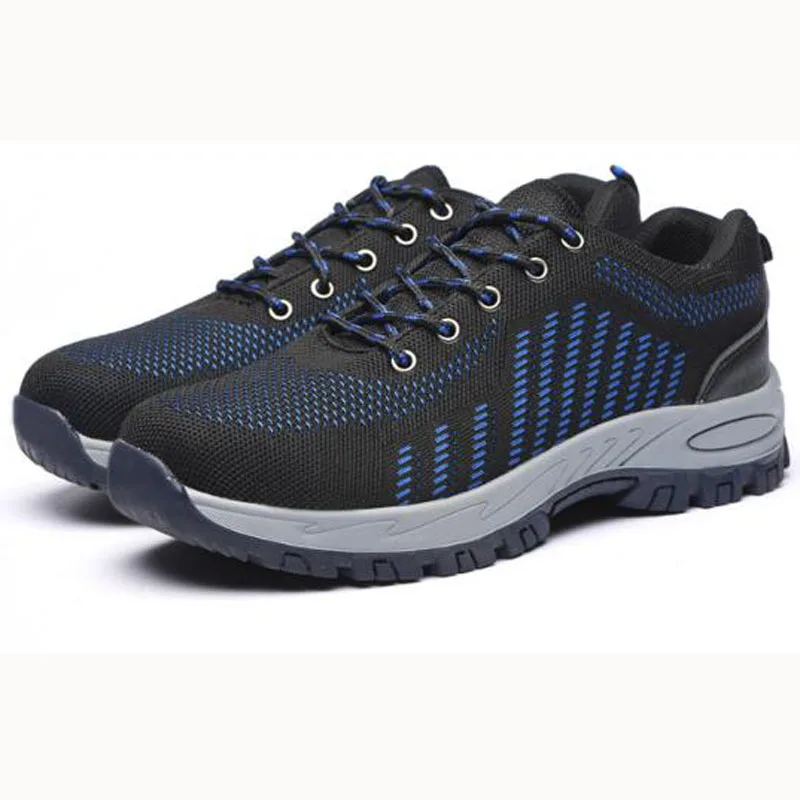 Защитная обувь со стальным носком, обувь для мужчин, Рабочая обувь, Мужская дышащая сетка, Размер 12, износостойкая обувь GXZ025 - Цвет: Safety Shoes