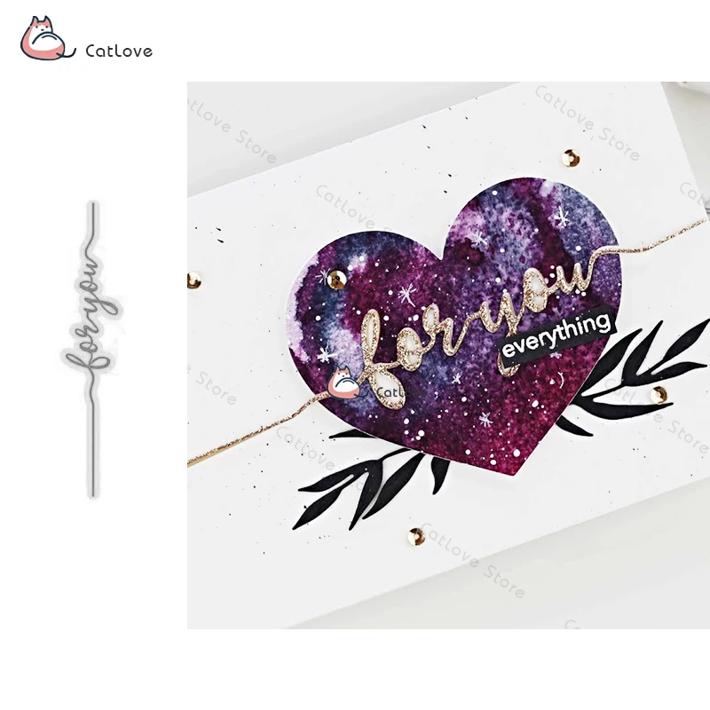 

For You Word Metal Cutting Dies Stencils For DIY Scrapbooking Album Paper Card Decorative Craft Embossing Die Cuts New 2019