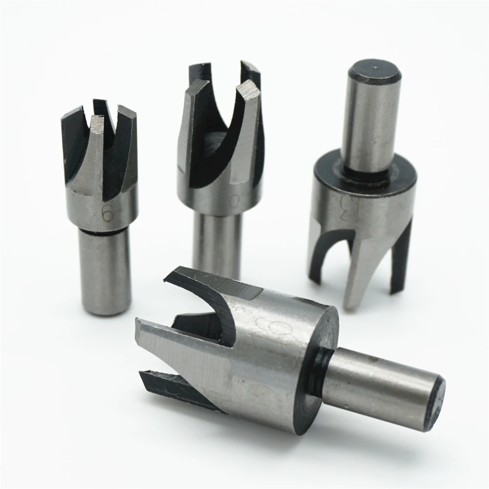 4pcs-Round-Shank-3-8-9-5mm-Carpentry-Wood-Plug-Cutter-four-tooth-chamfered-cutters-Chamfered (1)