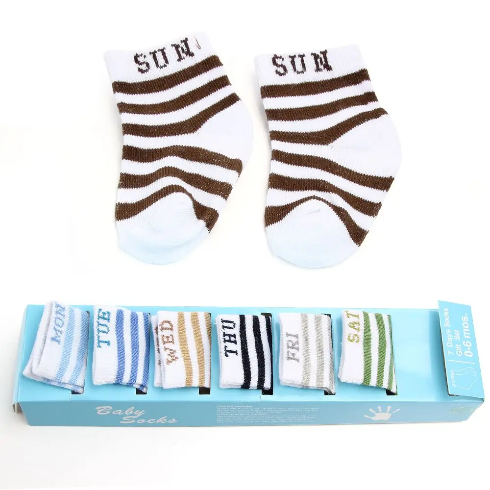 Носки в упаковке для маленьких мальчиков и девочек детские носки унисекс для новорожденных; комплект в подарочной коробке; Детские хлопковые носки с низким вырезом; 7 пар - Цвет: C