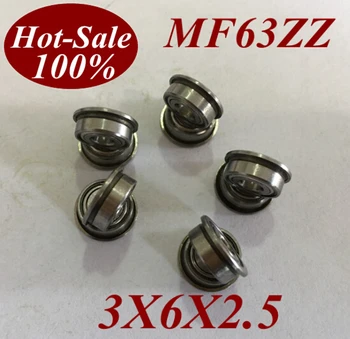 

2Pcs MF63ZZ MF63Z MF63-ZZ 3X6X2.5 mm Miniature high speed deep groove Ball Bearings Flange Roller flanged bearing