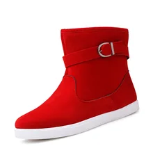 Мужская зимняя обувь, черные, красные, на плоской подошве, теплые дышащие зимние сапоги, Классическая обувь для бега, прогулочная обувь