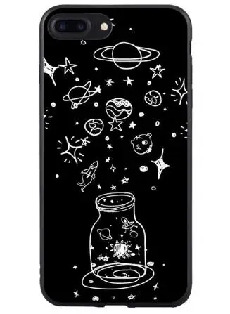 Матовый Силиконовый чехол для iPhone X, чехол для телефона s, для iPhone 7, 8 Plus, 6, 6 S, 5 S, SE, X, мультфильм, луна, космос, звезды, Млечный путь, полное заднее покрытие - Цвет: Многоцветный
