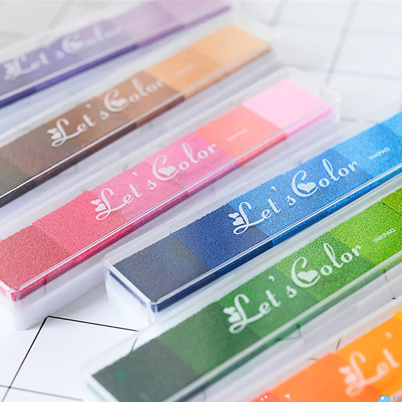 

6pcs/lot 36 colors DIY Scrapbooking Vintage Crafts Ink pad Colorful Inkpad Stamps Sealing Decoration Stamp