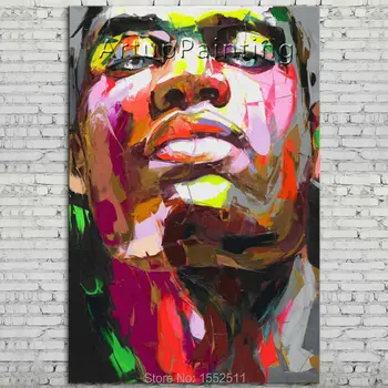 

Palette knife portrait Face Oil painting Character figure canva Hand painted Francoise Nielly wall Art picture 06-10-2f1