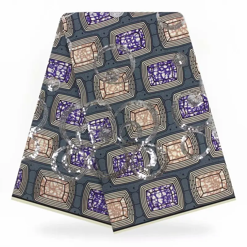 

african Africa wax fabrics for clothing with sequins nigerian 100% cotton patchwork prints dutch wax fabric!Y-4078