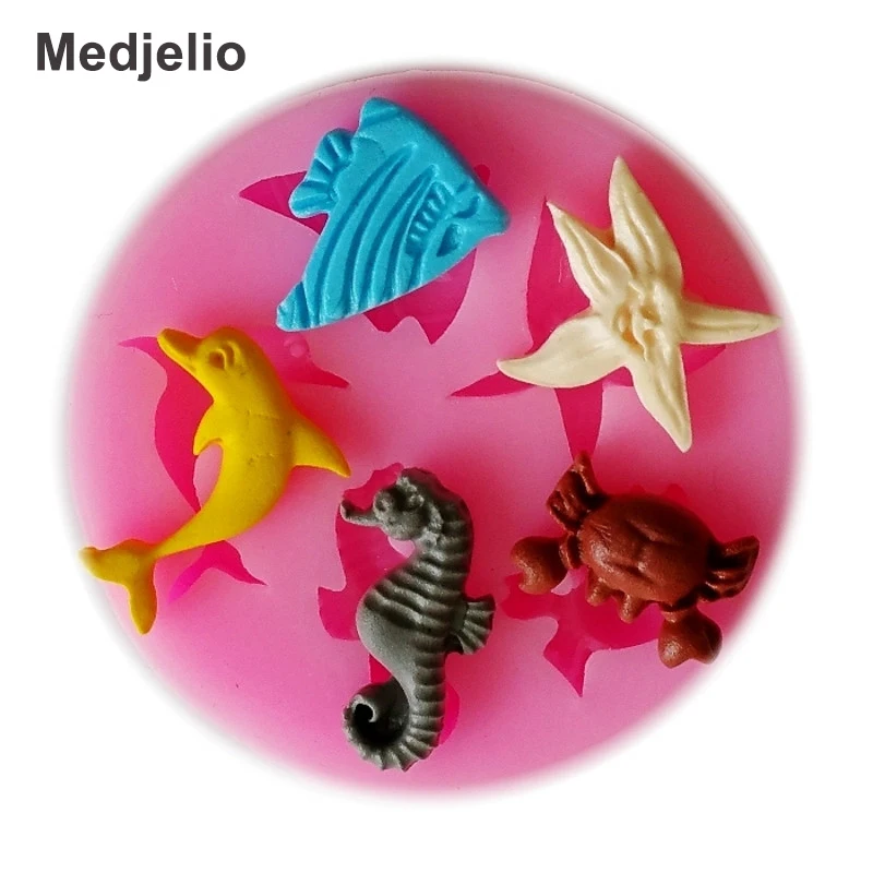 Medjelio экологичный антипригарный Торт Сахар Ремесло плесень рыба силиконовые выпечки Кондитерские инструменты 3D помадка плесень украшения плесень