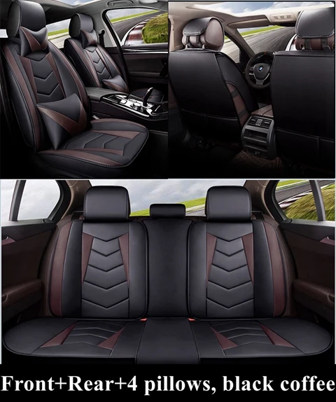 Передняя+ задняя крышка сиденья автомобиля набор для Renault Duster Latitude Clio Sandero Koleos Kadjar Logan Talisman Espace Kangoo Laguna Fluence - Название цвета: black coffee luxury
