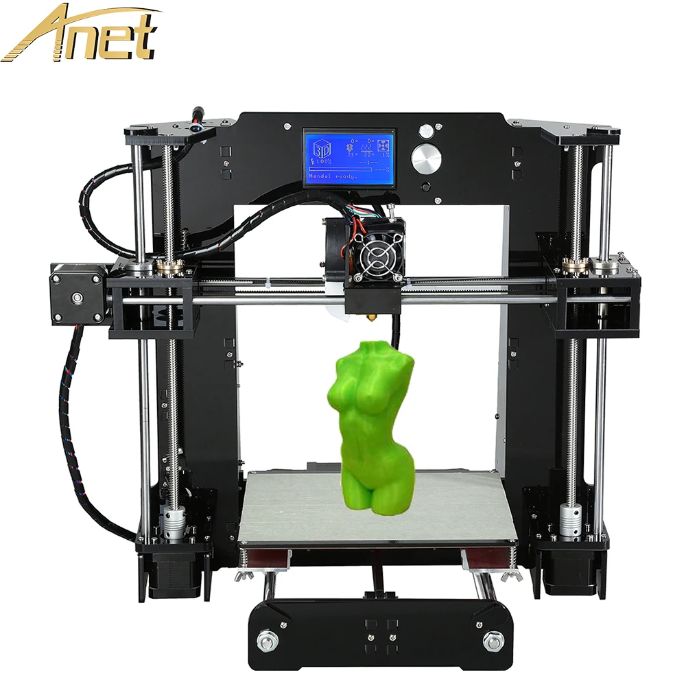 New Version Anet Large printing Size 3D Printer Kit Reprap Prusa i3 DIY With Aluminum Hotbed 10m Filament  SDCard  LCD& Video